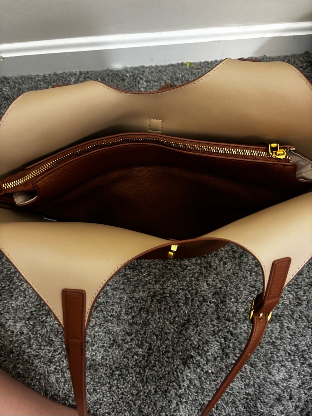 Miztique Brown Shoulder Tote with Gold Hardware - Picture 4 of 7